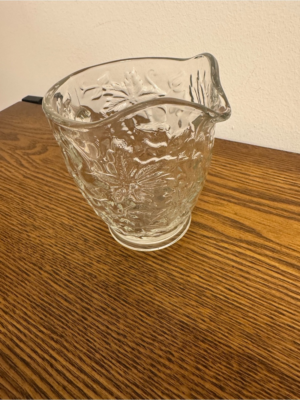 Vintage Princess House Fantasia Poinsettia Glass Creamer - EUC